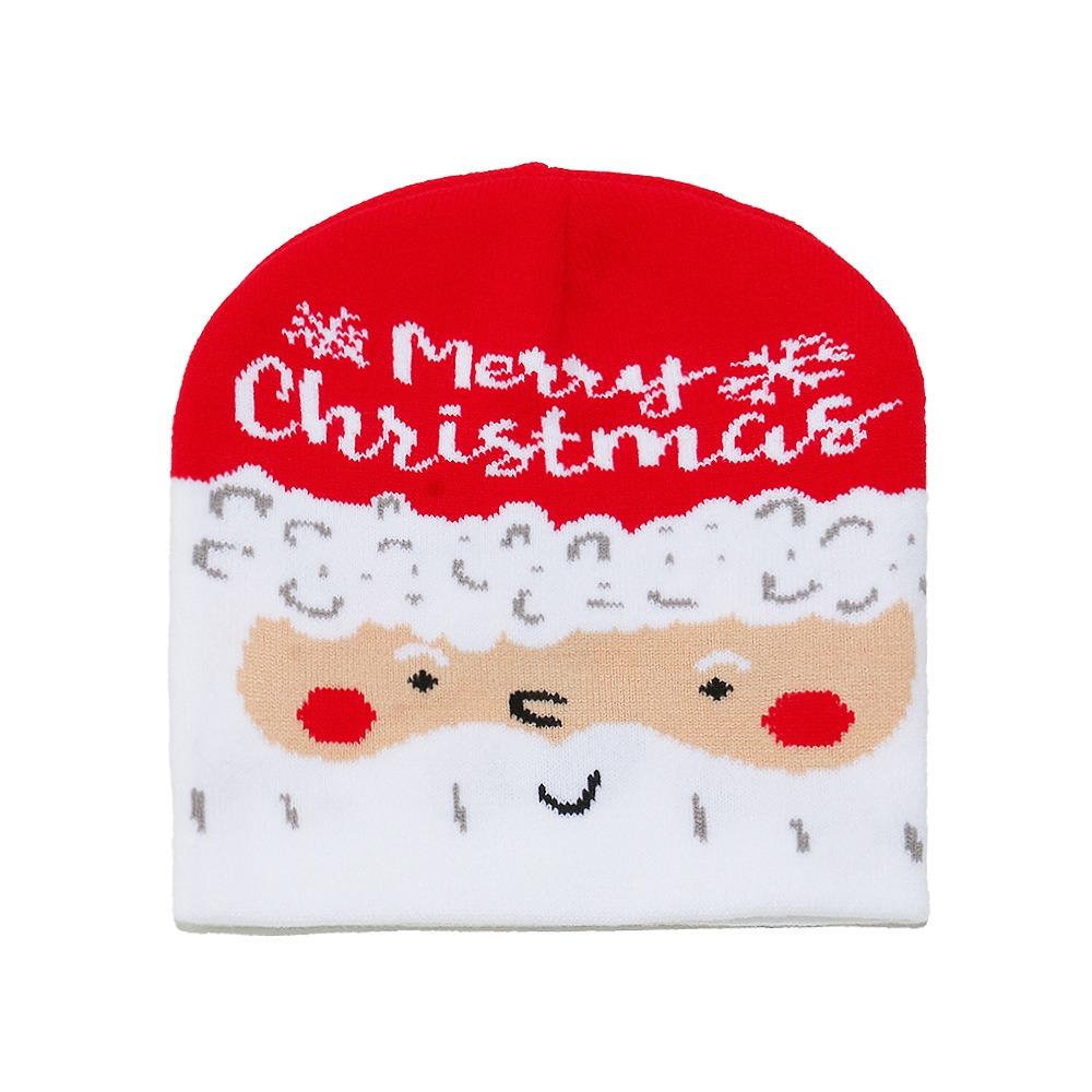 Reindeer Red Knitted Woolen Hat Christmas Tree Pullover Cap Santa Claus Beanie Hat  Women