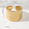 [Stainless Steel Textured Ring] A Wide Stainless Steel Foil Textured Hydraulic Ring, A Retro Open Adjustable Ring
