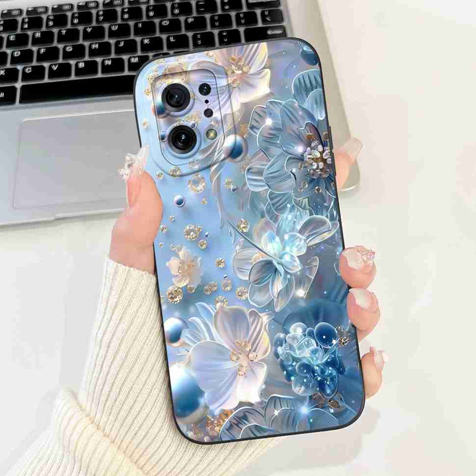 For Oppo Find X5 PFFM10 Cases Cute Cat Print Soft Silicone Back Cover For Oppo Find x5 X5 CPH2307 6.55" Shockproof Phone Casing