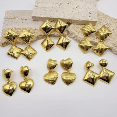 2026 Europese & Amerikaanse Geometrische Gouden Roestvrij Staal Luxe Oorstekers