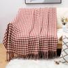 Modern Simple Throw Blanket Black And White Houndstooth Decor Sofa Blanket Homestay Hotel Bed Towel Bed Flag Soft Scarf Tassel