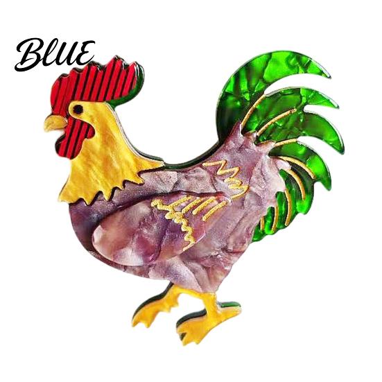 Farm-themed Jewelry Chicken Rooster Brooch Pin Acrylic Lightweight Farm Lapel