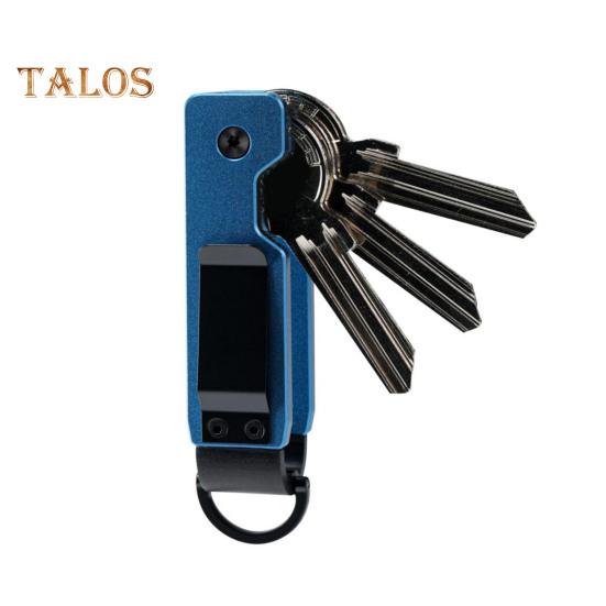 

Зажим для хранения ключей Компактный дизайн Металлическая конструкция Уличный портативный органайзер для хранения ключей Совместим с различными типами ключей синий