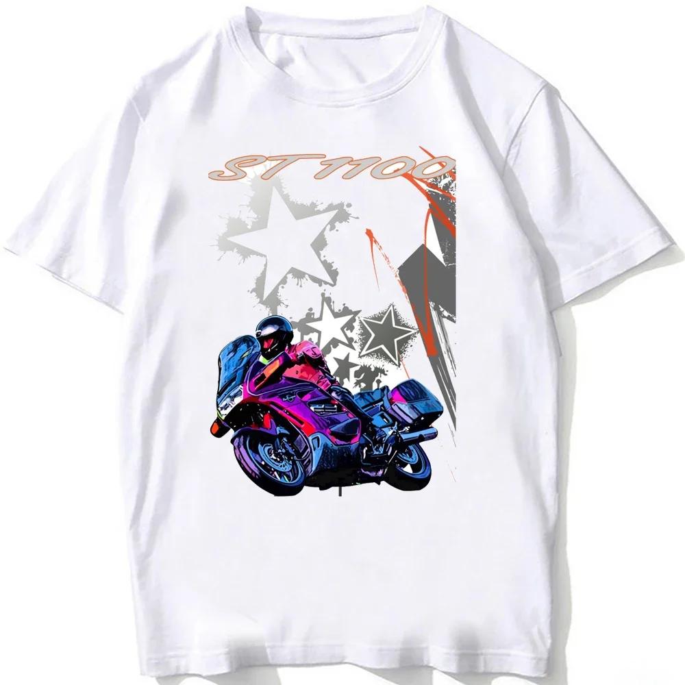 Hon ST1100 Mountains GS Adventure Motorcycle Rider T-Shirt Summer Men Short Sleeve Hip Hop White Casual Tshirt Boy Riding Tees