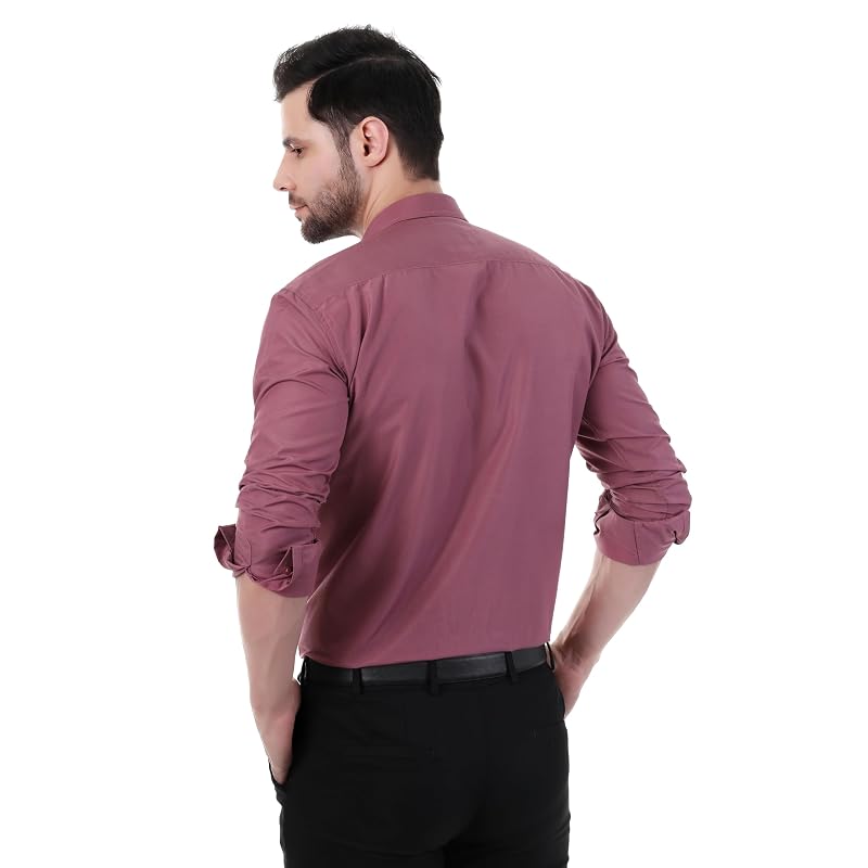 Xjarvis Clifton Men' Regular Fit Cotton Blend Plain Shirt Full Sleeves Casual & Formal Summer Shirt With Pocket Design