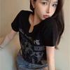 WTEMPO Y2k T-shirt Women Harajuku Korean Style Slim Sexy Tops Female Solid Color Tees Streetwear Spring T-shirts