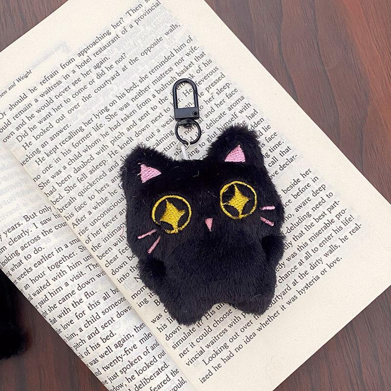 

Cute Black Kitten Plush Keychain Cartoon Cat Stuffed Doll Backpack Decorative Pendant Car Key Chain Accessories Friend Gifts A1