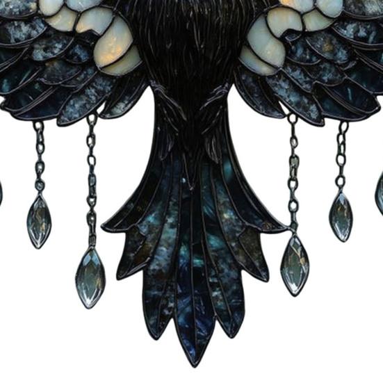 Apanhador de Sol Acrílico Corvo Crescente Leve Fácil de Pendurar Design de Corvo Pendente para Pendurar na Janela Decoração para Casa