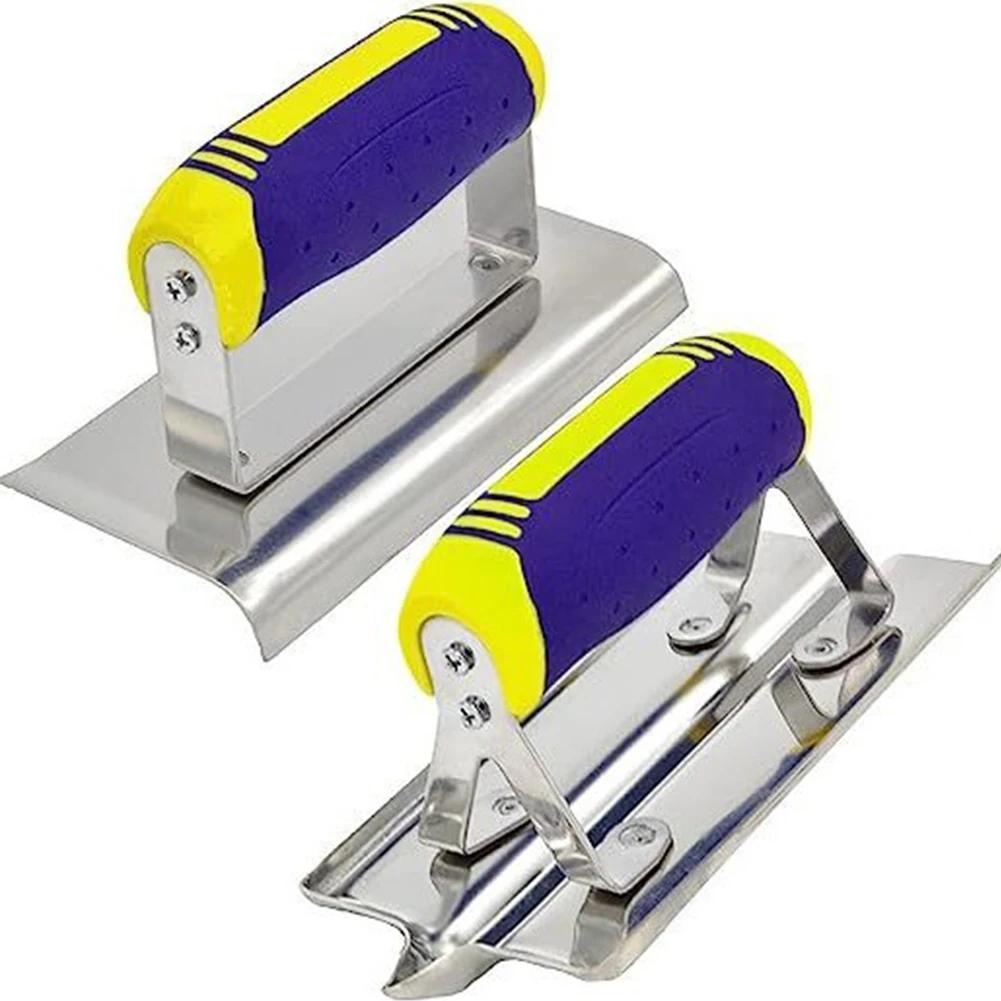 Concrete Hand Edger Stainless Steel Concrete Hand Edger Groover Tools Set Plaster Cement Finishing Wall Corner Plastering Tool