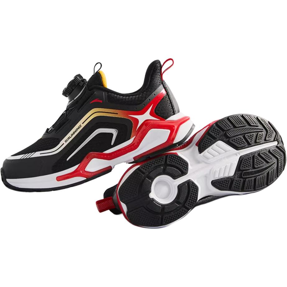 Anta Kids Bow Speed Comfortable Physical Test Non-Slip Wear-Resistant Rebound Low-Top Running Shoes Kids running shoes Black Red 312449907-1