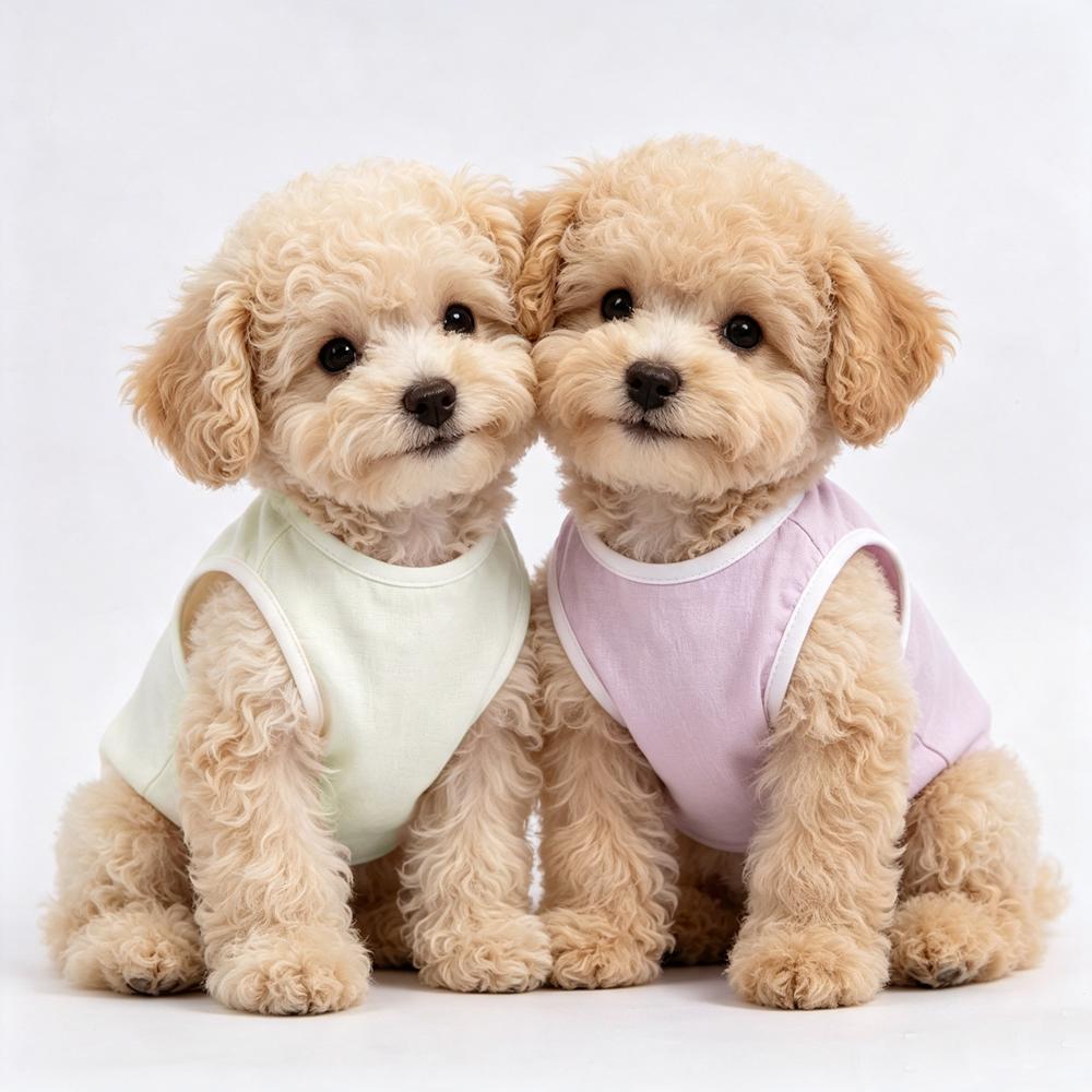 Soft Cotton Pet Sleeveless Vest Solid‑Color Breathable Cat Shirts Comfortable Wear‑Resistant Home Clothes