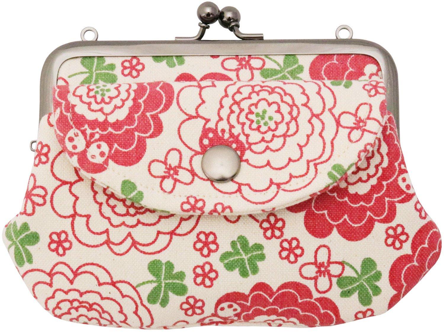 

Сделано в Кошелек на застежке с карманом и отделением для монет 10 x 15 x Tekuteko Японский холст Kyosuke, Япония, Хлопок, Кошелек, Прибл.. 2 см, Застежка «родитель-ребенок», Хана,