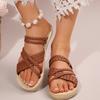 Fashion 2025 Summer New Open-Toe Women's Slippers Fashion Outdoor Plus Size Light Comfortable Casual Non-Slip Flat Slipperszapatos Mujer
