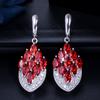 Ohrringe in Ankerform, baumelnd, lang, mit Zirkonia, rot, lila, Kristall, für Damen, Modeschmuck