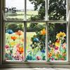Colorful Floral Static Sticker Double-Sided Waterproof Flowers Sticker Spring Window Clings for Glass Windows Doors Home Office Decor