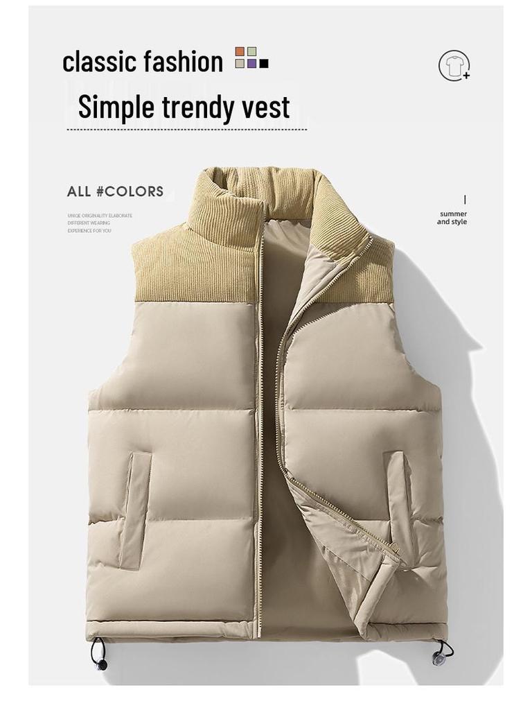 Unisex Winter Stand Collar Sleeveless Vest: Trendy, Loose Sport Casual Jacket