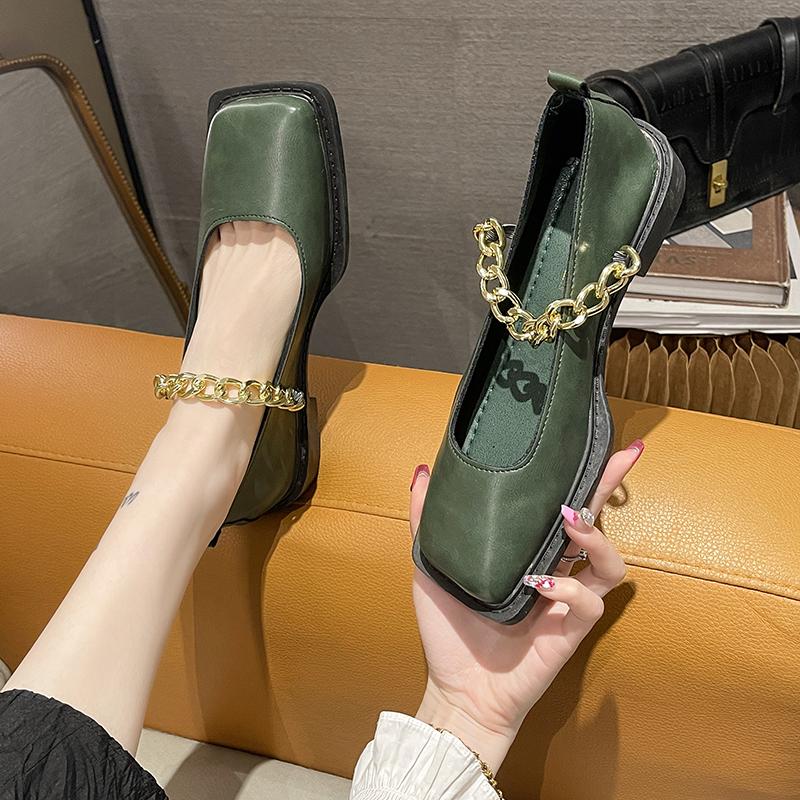 Fashion 2024 Autumn  Flat Heel Women Loafer Shoes Fahion Square Toe Slip On Shallow Ballerina Shoes Female Ballet Zapatos Muje