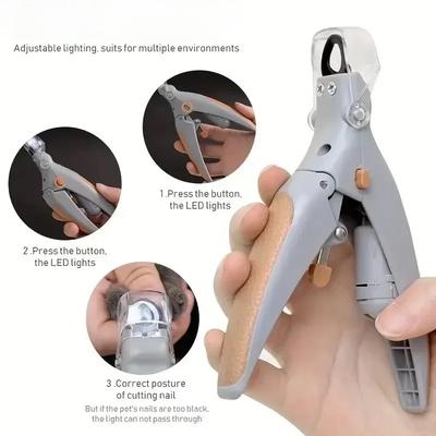 Haustier Nagelknipser Professioneller Nageltrimmer mit LED-Licht Vergrößerungs-Konvexspiegel Hund Katze Haustierpflege Reinigungszubehör