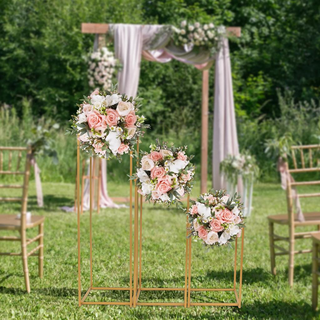 3Pcs Wedding Flower Stand Metal, 40/60/80 cm Metal Prop Party Display Decoration for Wedding Decoration Window Display