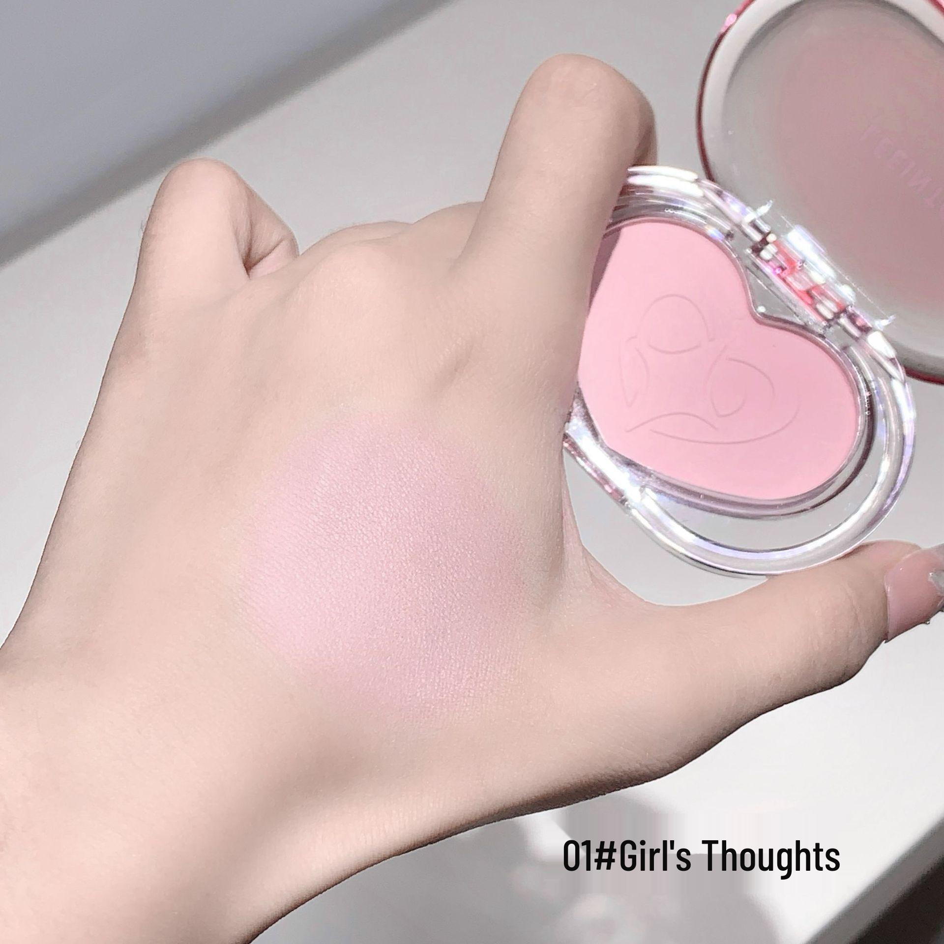 LEEINTO Sunny Day Blush: Korean Nude Heart Low Saturation Natural Look Blush Powder