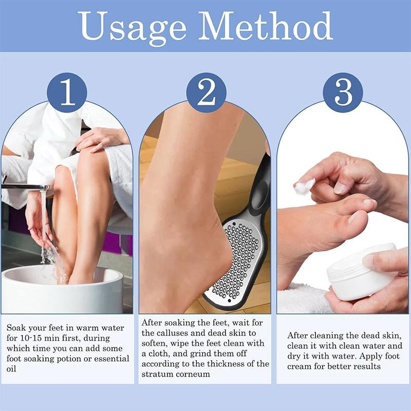 Professional Stainless Steel Foot File Scraper Callus Remover Pedicure Tool for Dead Skin Removal Foot Care