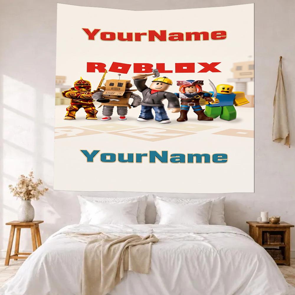 Roblox Custom Dit Navn Vægdekoration Vægtæppe Kunst Til Kæledyrs Mindesmærke Fødselsdag Bryllupsfest Baggrund Familiegave