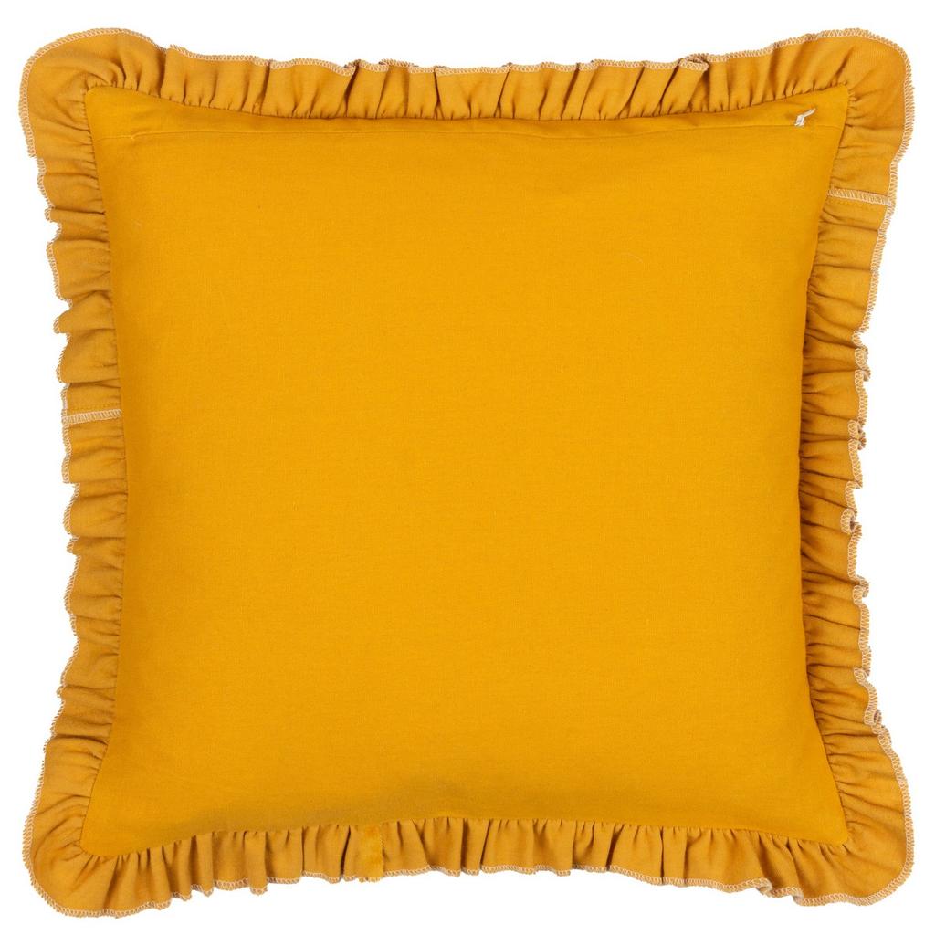 Furn Frill Velvet Embroidered Daisy Cushion Cover
