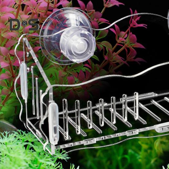 Aquarium Plant Holder Hanging Fish Tank Plant Pot with Suction Cups Clear Acrylic Aquatic Planter Cup Flower Rack
