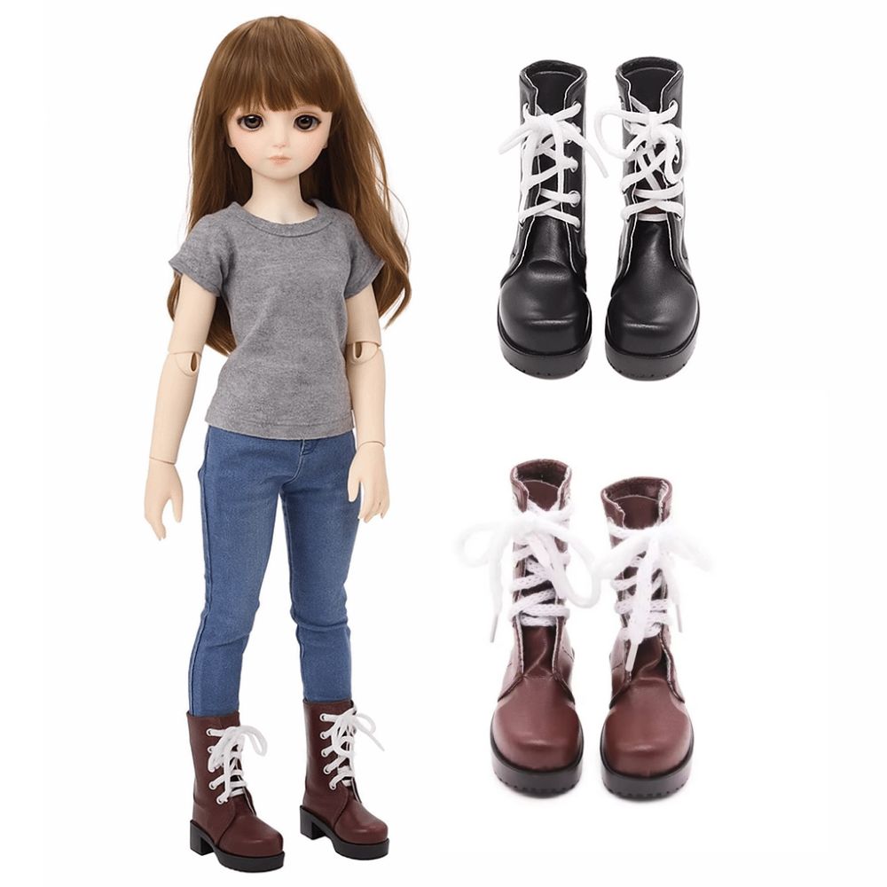 Leather Shoes Doll Boots Retro Brown Doll Long Boots Girls Gift 60cm Doll Shoes  1/3 BJD Doll