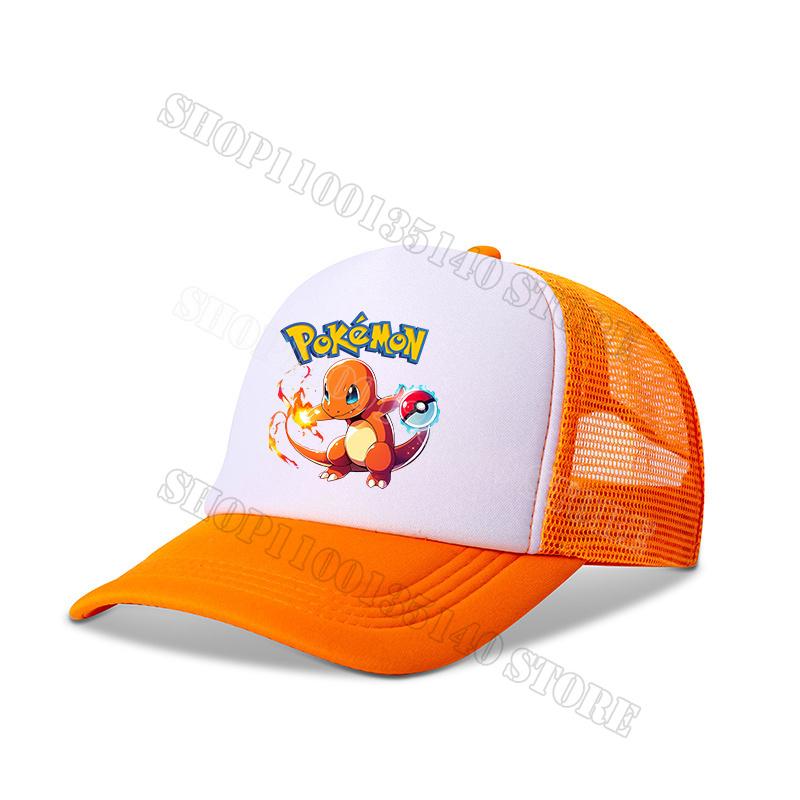 Pokemons Baseball Cap Anime Cartoon Printed Sunshade Peaked Caps Kids Adult Summer Breathable Sunhat Cute Boys Girls Mesh Hats