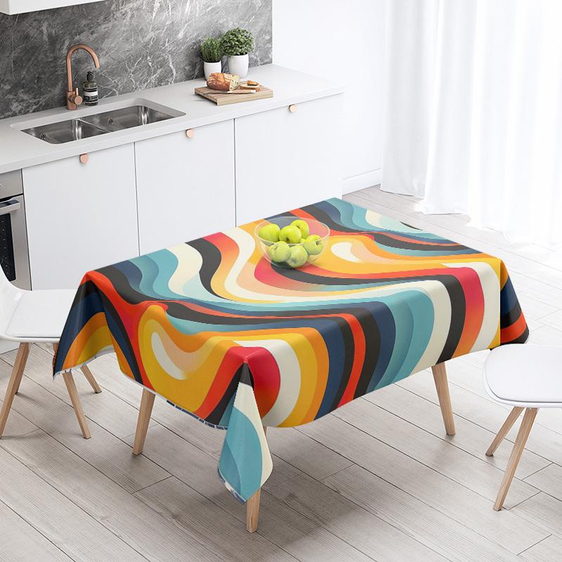 Tovaglia Geometrica Astratta Impermeabile Resistente alle Macchie Decorazione per Feste Tavolo da Pranzo Ristorante Caffè Tovaglie