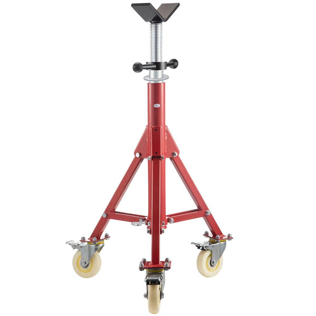 Pipe Stand, Pipe Jack Stand, V Head Pipe Stand Adjustable Height 28-52 Inch, Pipe Jack Stands with Casters 882 LB, Folding Portable Pipe Stands 1/8 To