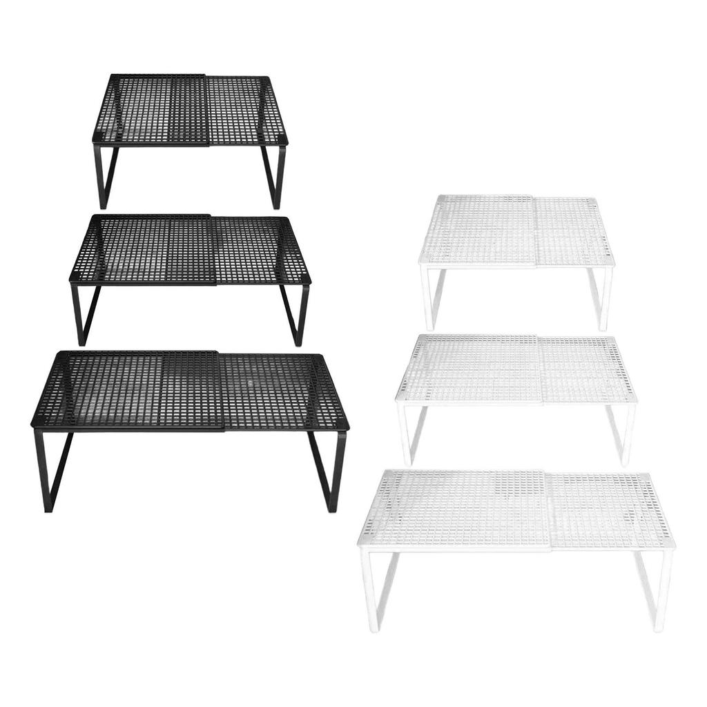 Organizer Rack Stand Riser Dorm Dishes Cups Expandable Cabinet Storage Shelf