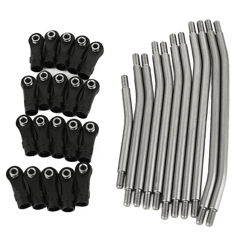 10PCS Metal RC Links Upper + Lower Linkage Chassis Link Set With Plastic Rod End For 1/10 AXIAL SCX10 II 90046 RC Crawler Car