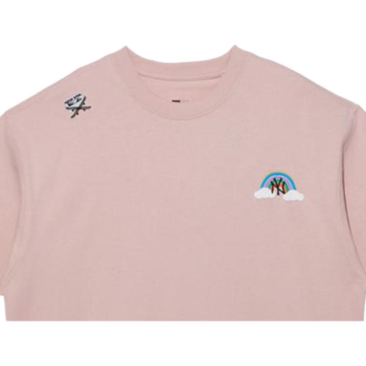 New Era SS22 Letter Rainbow Print Short Sleeve T-Shirt Unisex T-Shirt Pink 13280313