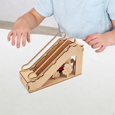 Ruchome schody Puzzle 3D Drewniane Dekoracja Domu Puzzle Mechaniczne DIY Tor kulkowy dla Dzieci Nastolatków Chłopców