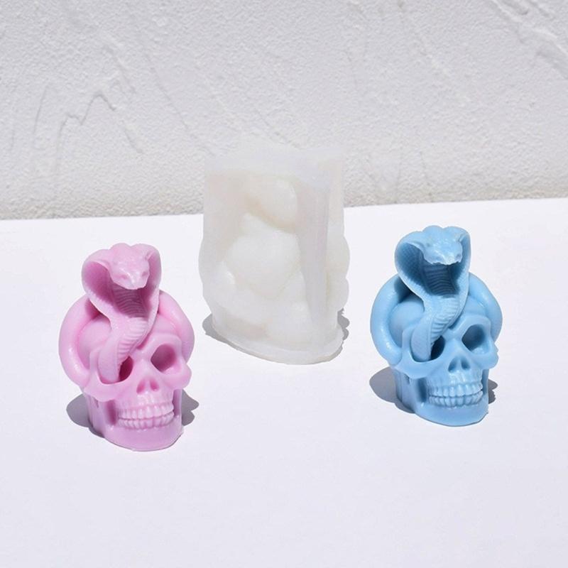 Skull Snake Silicone Candle Molds for Candle Soap Halloween Decoration Multipurpose Silicone Mould For Epoxy Resin