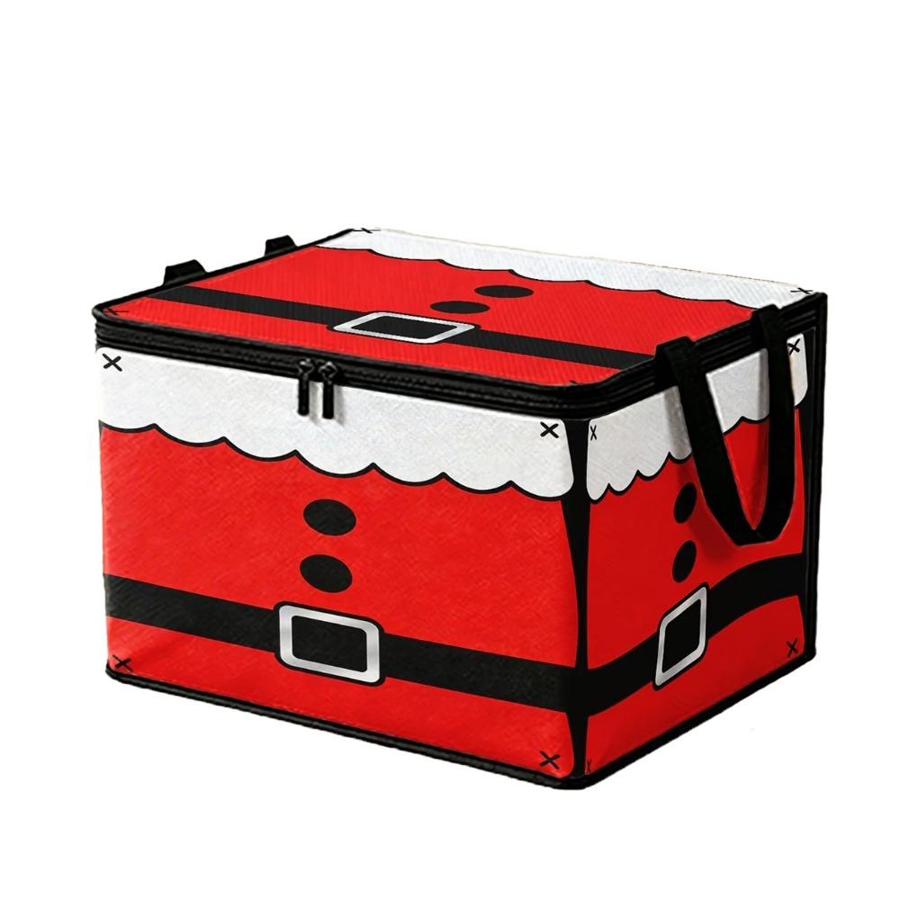 Large Capacity Christmas Storage Baskets Foldable Zipper Storage Box Holiday Gift Storage