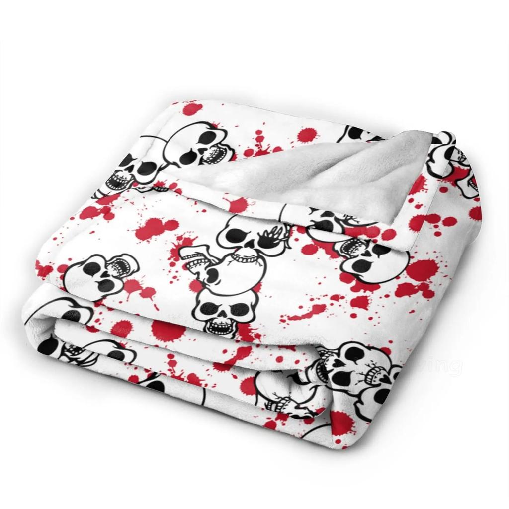 Mexican Sugar Skull Flannel Blankets Vintage Soft Warm Lightweight Throw Blankets for Home Office Couch Bed Sofa Car All Season