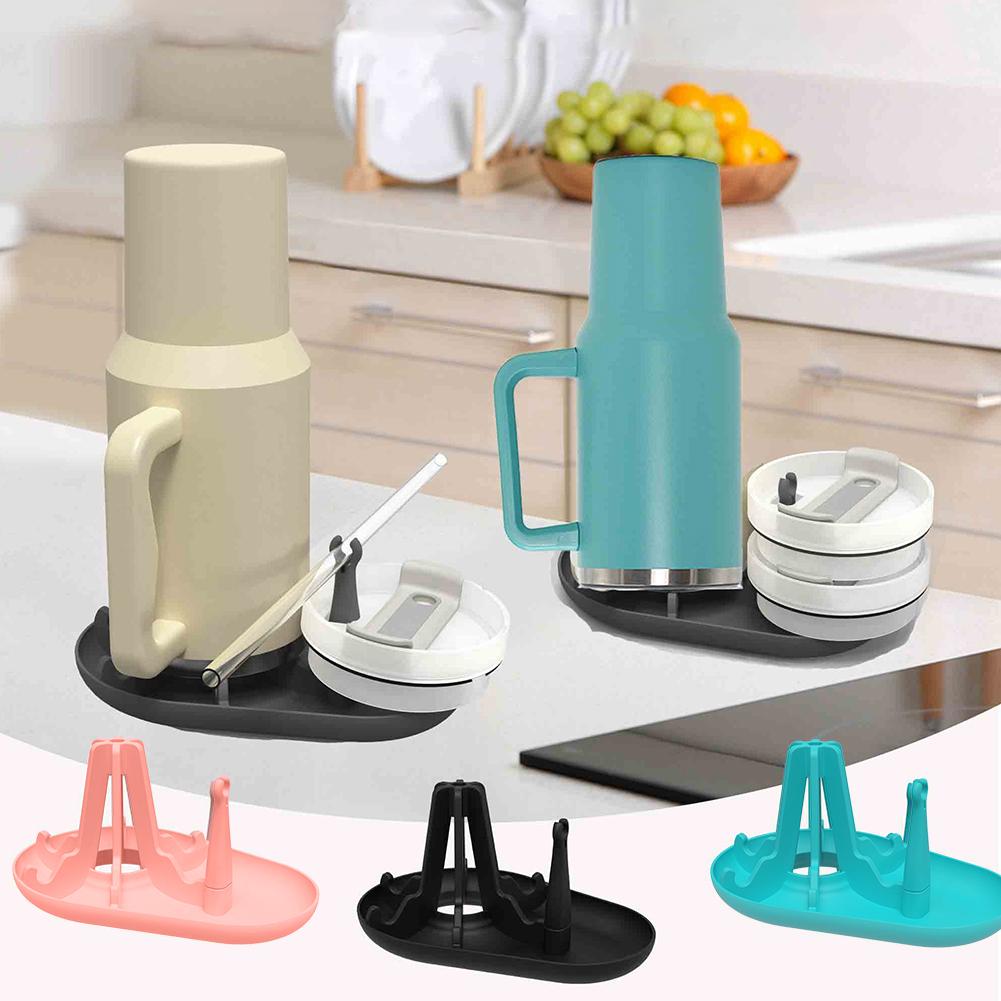 

Water Bottle Drying Rack Silicone Air Convection Fast Dryer Rack Space Saving Bottle Drainer Stand for Stanley Cup чёрный