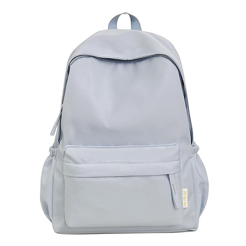 Schoolbag Schoolbag Female College Student Korean Version Ins Large Capacity Simple Solid Color Backpack Junior High School Student Backpack Boys and