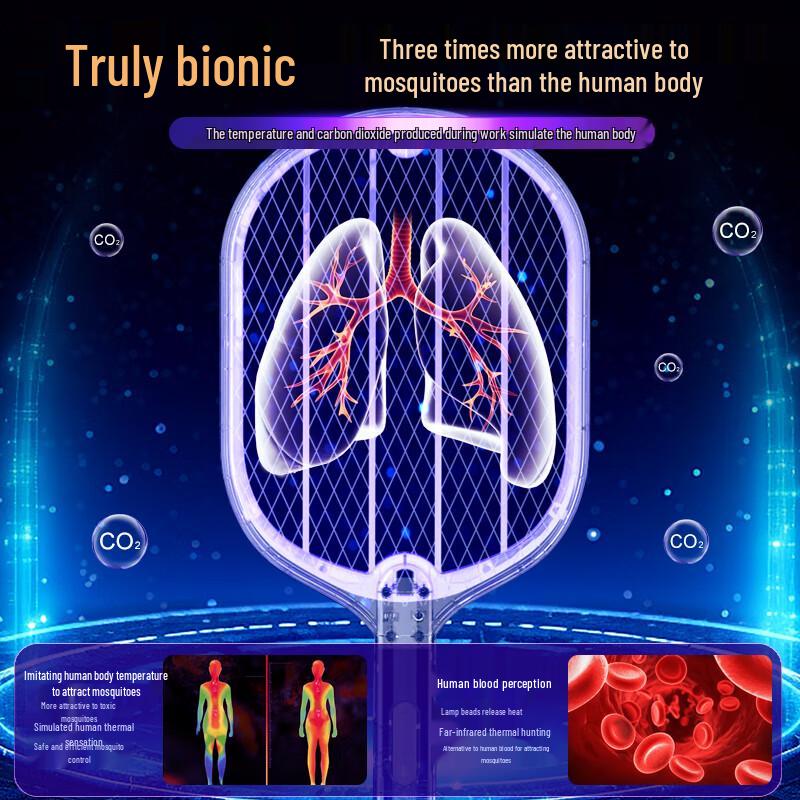 Rechargeable Electric Mosquito Swatter with UV Lure Lamp