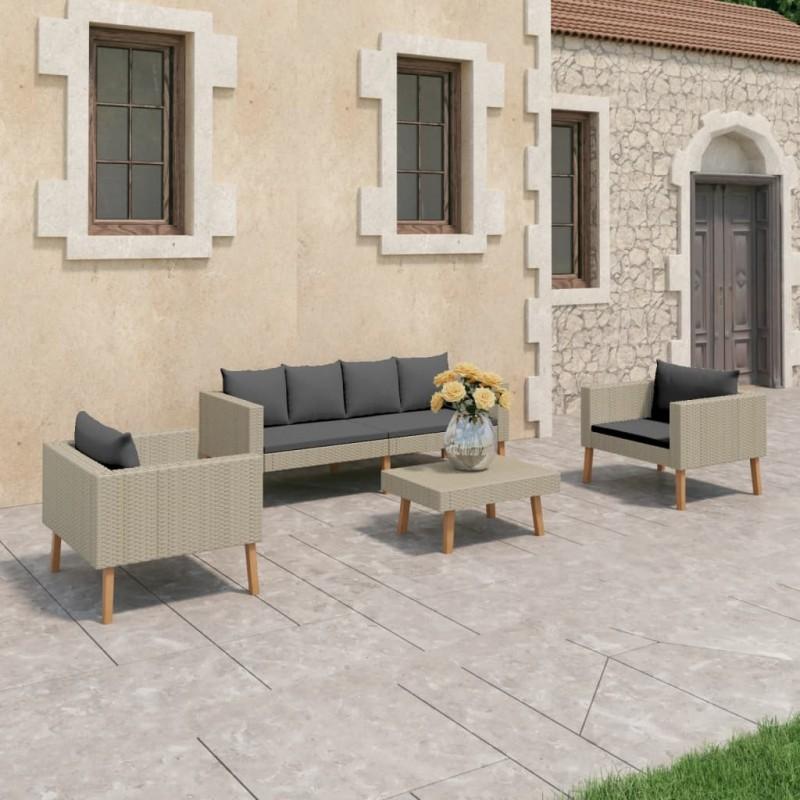 Day and Night - Day and Night 4-piece Garden Furniture Set and Beige Synthetic Rattan Cushions