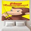 Custom Name Curious George Print Tapestry, Backdrop, Easy Setup, Ideal for Bedroom, Office & Living Room, with Aesthetic Wall Hanging Decor.
