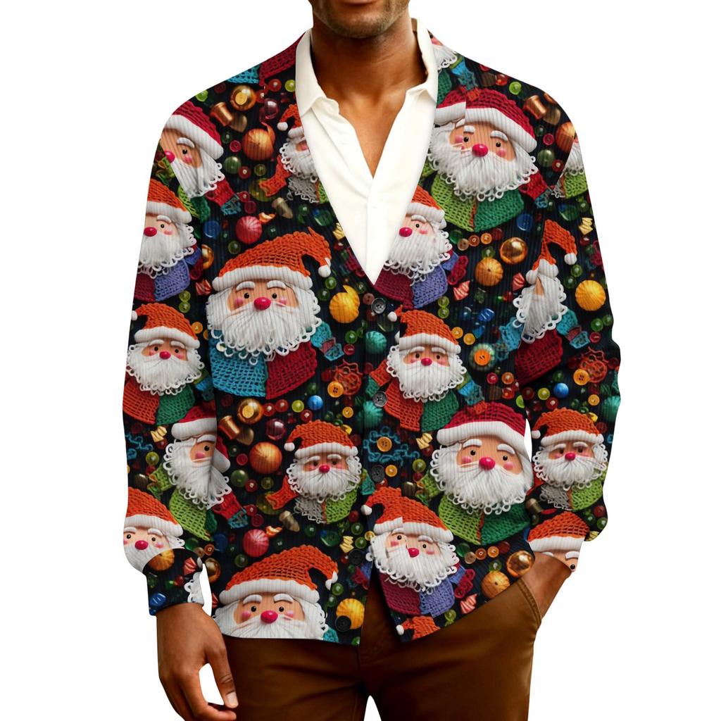 Men's Ribbed Knit Long-Sleeve Cardigan