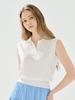 LORDLOAR Signature Summer Collared Sleeveless Knit White
