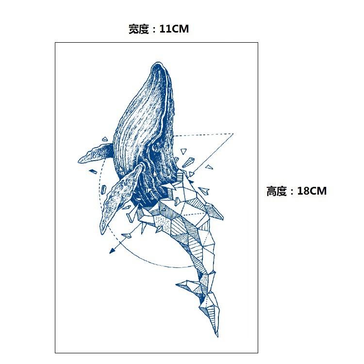 Stopniowa Zmiana Geometryczny Ziołowy Sok Lis Wieloryb Syrena Symulacja Naklejka Tatuaż, Kalkomania do Transferu Wodnego