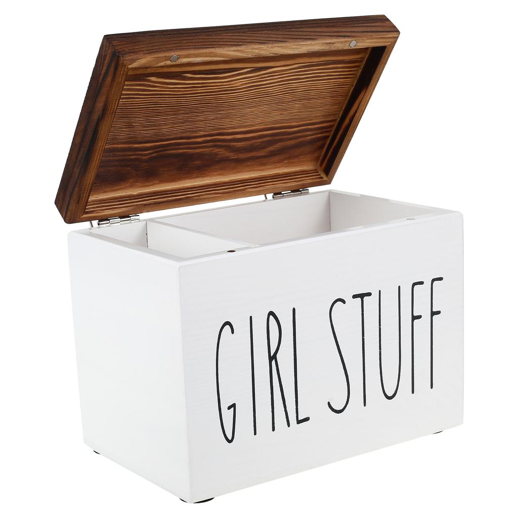 Tampon Holder Organizer Cotton Pads Tampon Storage Holder Practical Tampon and Pad Storage Container with Lid Large Capacity