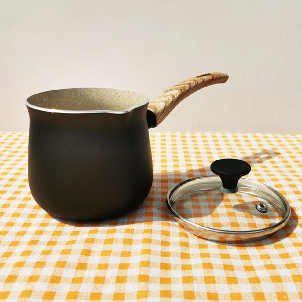 Turkish medical stone coating coffee pot, Gas stove heating milk pot, Baby food supplement pot, Small noodle pot for Kitchen rosa
