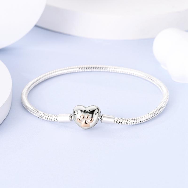 925 Silver Snake Chain Heart Butterfly Cat Claw Bracelets Fit Pan Charms Beads Fashion DIY Jewelry Gift Making